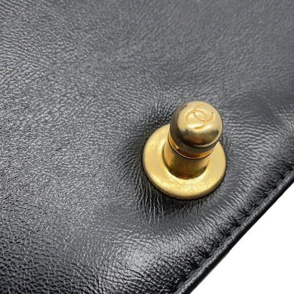 CHANEL Boy Chanel ChainShoulder Size Small Leather Black/Gold A67085 - Picture 10 of 14